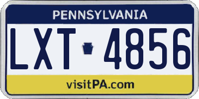 PA license plate LXT4856