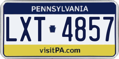 PA license plate LXT4857