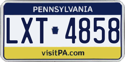 PA license plate LXT4858