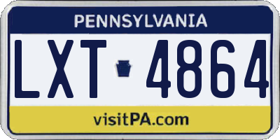 PA license plate LXT4864