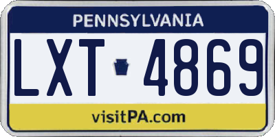 PA license plate LXT4869