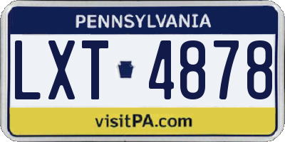 PA license plate LXT4878
