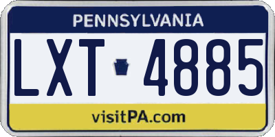 PA license plate LXT4885