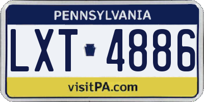 PA license plate LXT4886