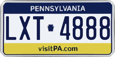 PA license plate LXT4888