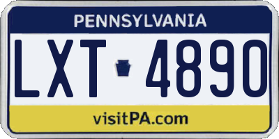 PA license plate LXT4890