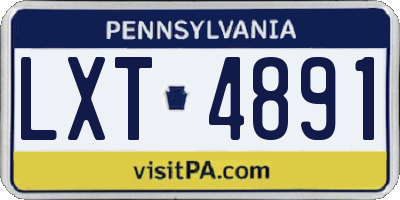PA license plate LXT4891