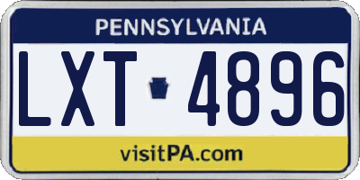 PA license plate LXT4896