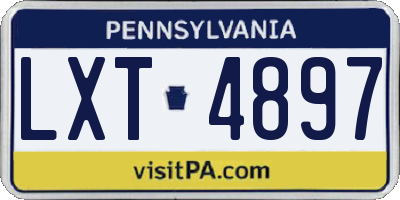 PA license plate LXT4897