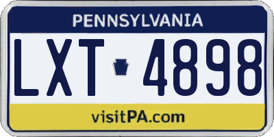 PA license plate LXT4898