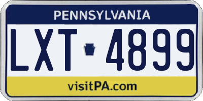 PA license plate LXT4899