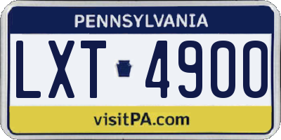 PA license plate LXT4900