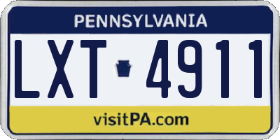 PA license plate LXT4911
