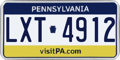 PA license plate LXT4912