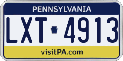 PA license plate LXT4913
