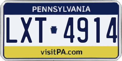 PA license plate LXT4914