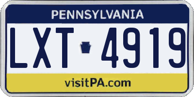 PA license plate LXT4919