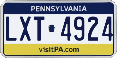 PA license plate LXT4924