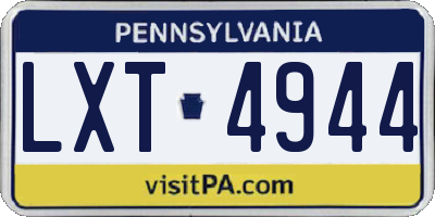 PA license plate LXT4944