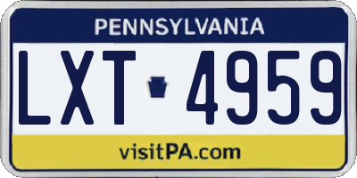 PA license plate LXT4959