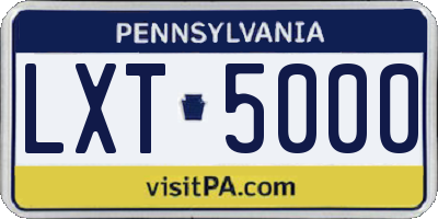 PA license plate LXT5000