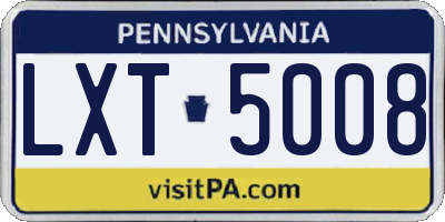 PA license plate LXT5008