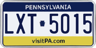 PA license plate LXT5015