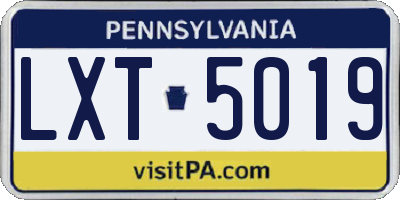 PA license plate LXT5019