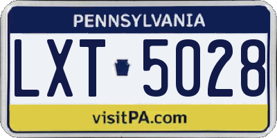 PA license plate LXT5028