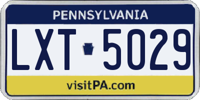 PA license plate LXT5029