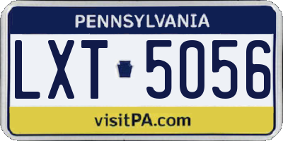 PA license plate LXT5056