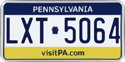 PA license plate LXT5064