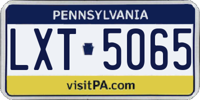 PA license plate LXT5065