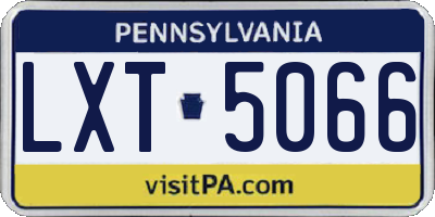 PA license plate LXT5066