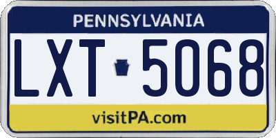 PA license plate LXT5068