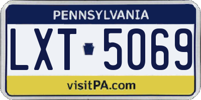 PA license plate LXT5069
