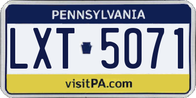 PA license plate LXT5071