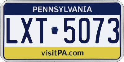 PA license plate LXT5073
