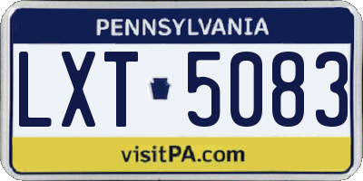 PA license plate LXT5083