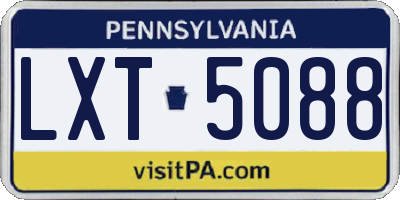 PA license plate LXT5088