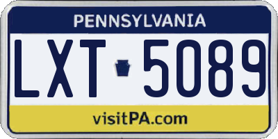 PA license plate LXT5089