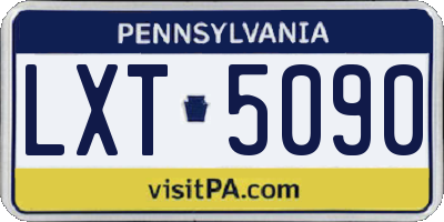 PA license plate LXT5090