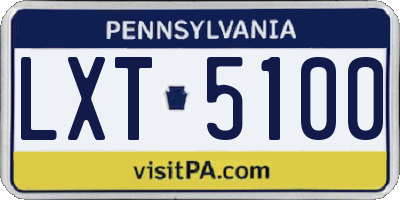 PA license plate LXT5100