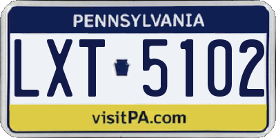 PA license plate LXT5102