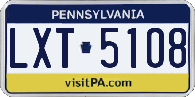 PA license plate LXT5108