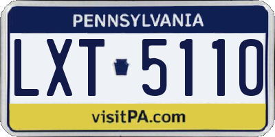 PA license plate LXT5110