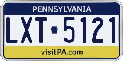 PA license plate LXT5121