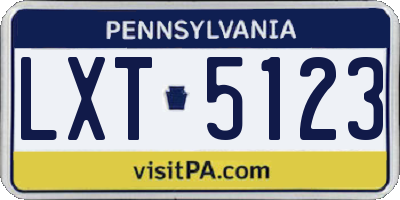 PA license plate LXT5123