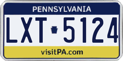 PA license plate LXT5124