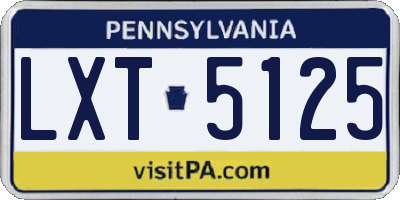 PA license plate LXT5125